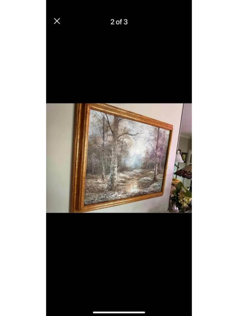 Vintage Original Oil Painting Framed 19” X 23” in wooden frame